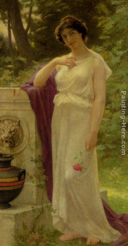 Guillaume Seignac Young Woman with a Rose